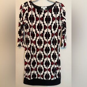 Liz Claiborne Geometric Print Shift Dress | Size Small